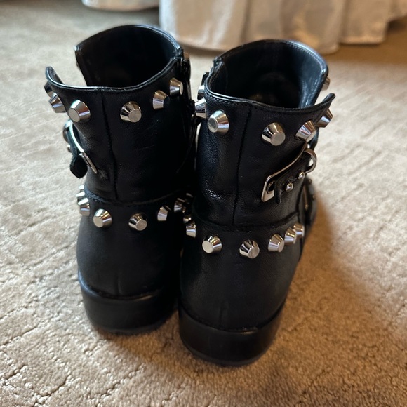 Stuart Weitzman Go West Leather Studded Ankle Boots - Picture 4 of 7